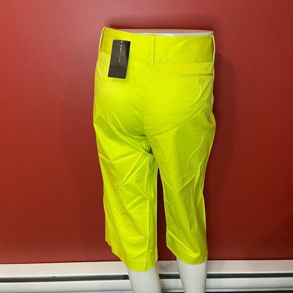 BCBG MAX AZRIA Women's Bright Lime Capri Pants - Size 10 - NWT - Picture 2 of 3